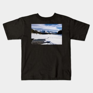 Winter Wonderland Above, Rocky Shores Below Kids T-Shirt